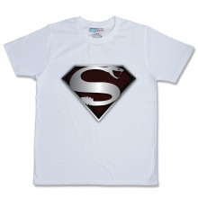 Men Round Neck White T-Shirt- Superman